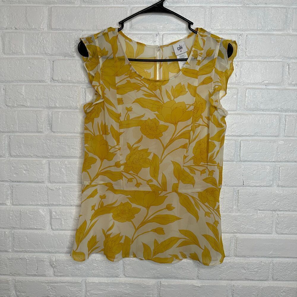 Cabi Sunrise Top Floral Tank Style 5899 Yellow size XS